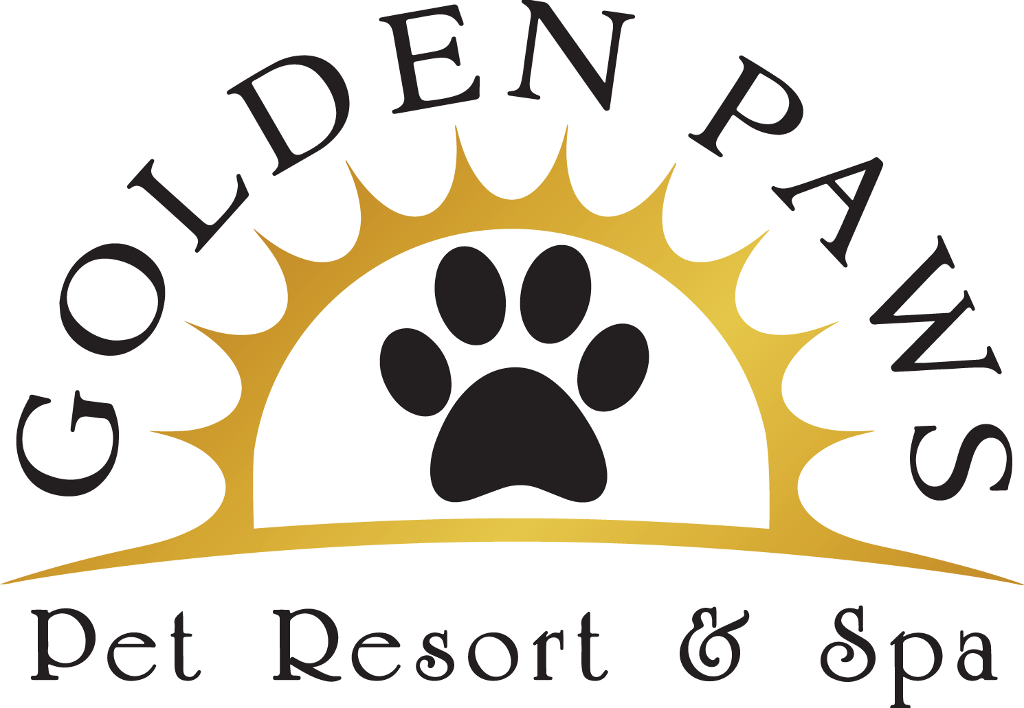 Golden Paws Pet Resort Logo